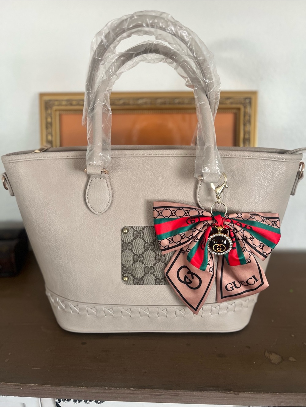 Tote with Bow Charm